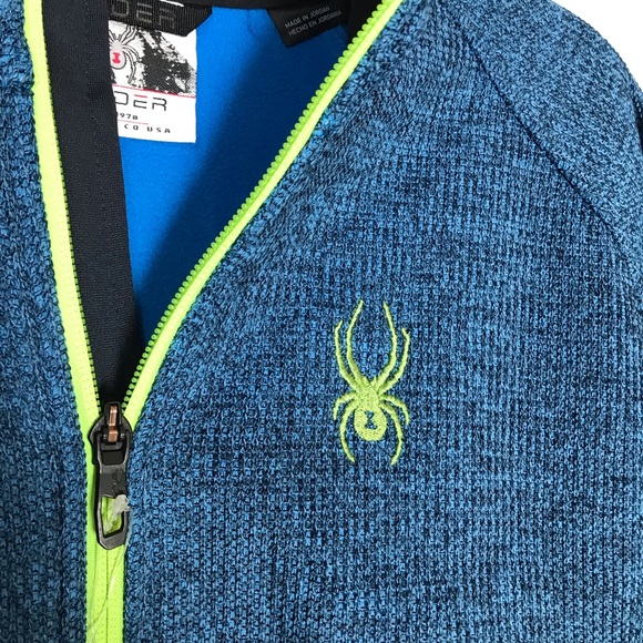🆕 Spyder Men's Half-Zip Outbound Stryke Sweater Jacket -- Blue - Picture 5 of 7